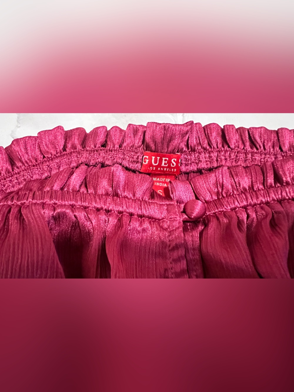 GUESS Women’s Deep Raspberry Pink Top - Picture 3 of 3